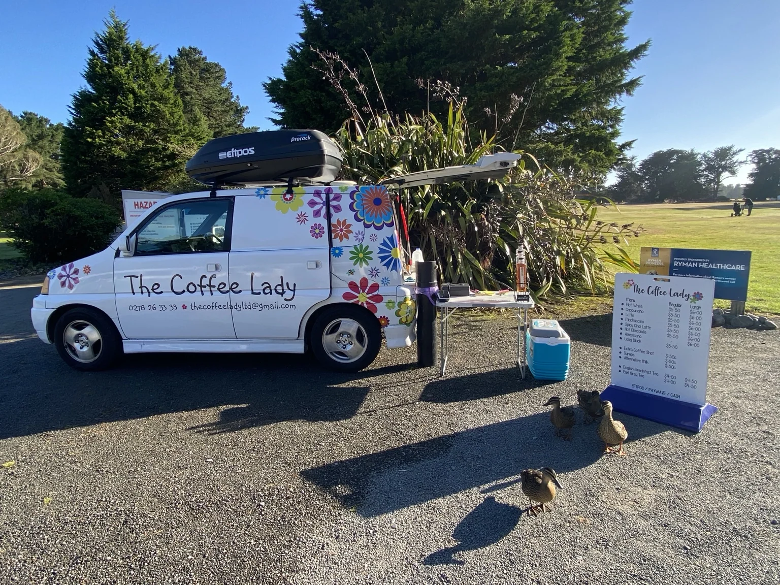 The Coffee Lady van parked at an outdoor venue